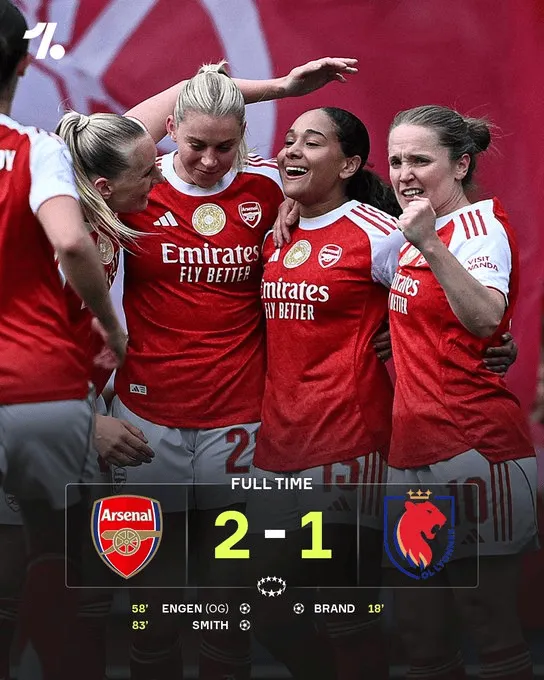 电竞直播-阿森纳女足2-1逆转里昂占得欧冠半决赛先机，史密斯破门